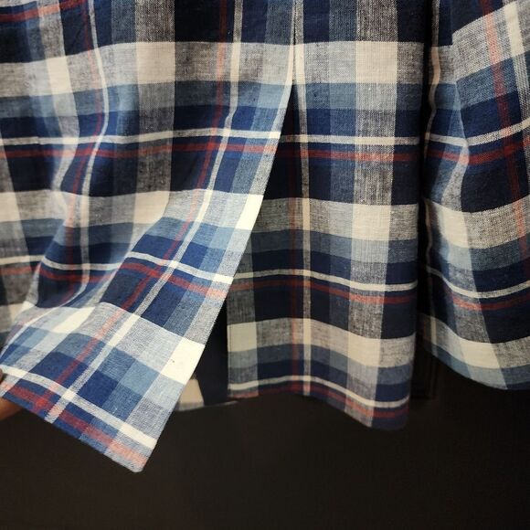 Nautica Brielle Linen Blend Jacket in Multicolor Plaid - Picture 10 of 14